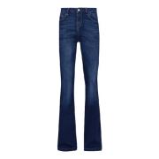 Flare Denim Jeans med Elastisk Talje