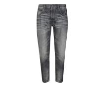 Slidte Denim Jeans med Microrips