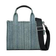 Blå Monogram Jacquard Tote Taske