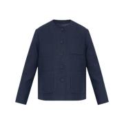 Navy Blå Tweed Jakke