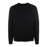 Ribstrikket Pullover Med Rund Hals