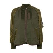 Khaki Olive Nylon Twill Rip Stop Jakke