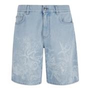 Blå Denim Shorts Stone Washed