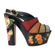 Multifarvet Floral Crystal Platform Sandaler