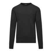 Blød Crew-Neck Sweater i Viskose-Uld Blanding