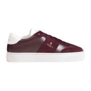 Bordeaux Læder Sneakers Gummisål Snørebånd