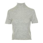 Strikket Turtle Neck Cropped T-Shirt