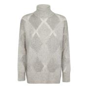 Argyle Uld Mohair Polo Hals Sweater