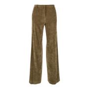 Velour Ribbed Brown Trousers