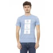 Elegant lyseblå bomulds T-shirt