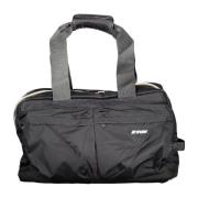 Sporty Duffel Taske Sort Kontrast Detaljer