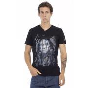 Elegant V-Neck T-Shirt med Frontprint