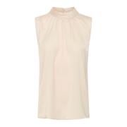 Elegant Draperet Top Bluse Grå