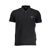 Klassisk Sort Broderet Poloshirt