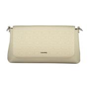 Beige Skuldertaske med Justerbar Strop