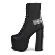 Studded Cross Lace-Up Platform Boot