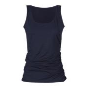 Vendbar Draperet Top, Dusty Navy