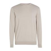 Beige Bomuld Silke Blandet Sweater