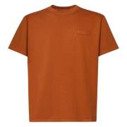 Rust Bomuld T-shirt med Rund Hals