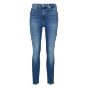 Højtaljede super skinny ankellange jeans