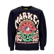 Sort Crewneck Sweatshirt med Print