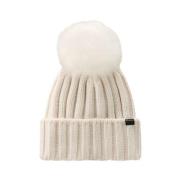 Kashmir Pom Pom Beanie Milky Cream