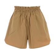 Stilfulde Camel Polyester Shorts