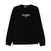 Sort Crew Neck Sweater med Logo