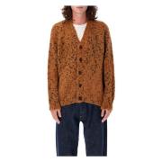 Tan Jacquard Cardigan Strik AW24