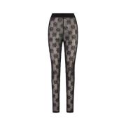 Sort Monogram Leggings Høj Talje