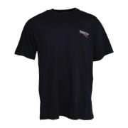 Mørk Bomuld Logo Print Crew Neck T-shirt