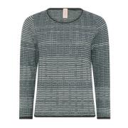 Multifarvet O-Neck Pullover Bluse Agave