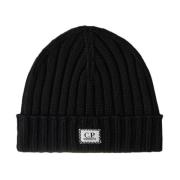 Blå Merinouldslogo Beanie