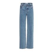 Marble Wash Straight-Leg Jeans