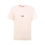 Hvid Crew-neck T-shirt med Cursive Logo