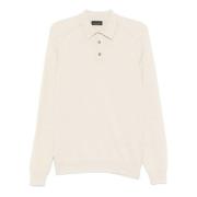 Lys Beige Polo Strik Trøje