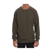 Grøn Crewneck Sweater Italiensk Håndværk