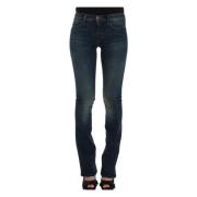 Blå Designer Straight Leg Jeans