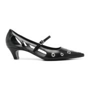 Sorte Punk Pumps med Metal Detaljer