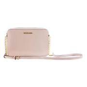 Saffiano Læder Crossbody Taske Powder Blush