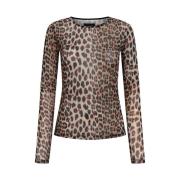 Leopard Heart Mesh LS T-Shirt