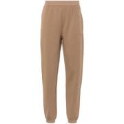 Beige Bomuld Blandet Jersey Sweatpants