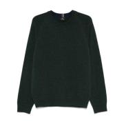 Grøn Merinould Rund Hals Sweater