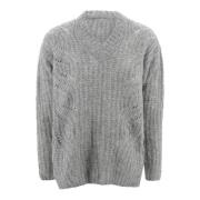 Alpaca Uld Blanding V-Hals Sweater