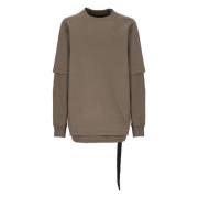 Brun Bomuldssweater Oversize Rund Hals