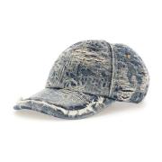 Denim Baseball Cap Blå Ødelagt Væv