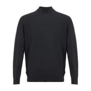 Luksuriøs Grå Cashmere Sweater med Ribbed Detaljer