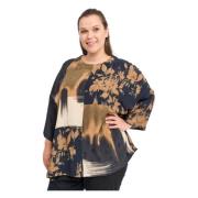 Inia Oversize Bluse med Gyldent Print