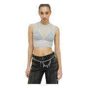 Strikket tanktop med bralet-panel