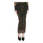 Leopard Mesh Maxi Nederdel